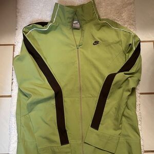 Vintage Green Nike Zip-Up Track Jacket with Black Accents